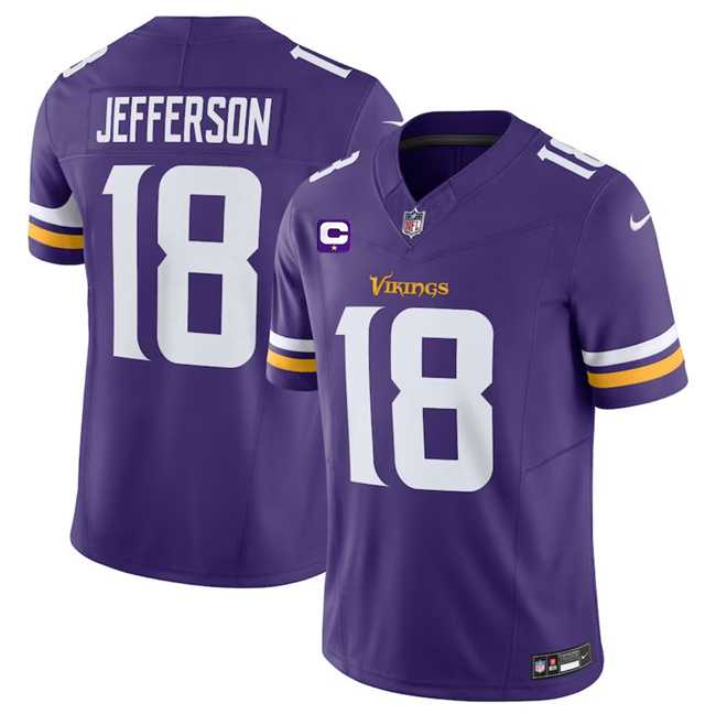 Men & Women & Youth Minnesota Vikings #18 Justin Jefferson Purple 2023 F.U.S.E. With 1-Star C Patch Vapor Untouchable Limited Jersey,We sell and wholesale Men & Women & Youth Minnesota Vikings #18 Justin Jefferson Purple 2023 F.U.S.E. With 1-Star C Patch Vapor Untouchable Limited Jersey on line form chian!